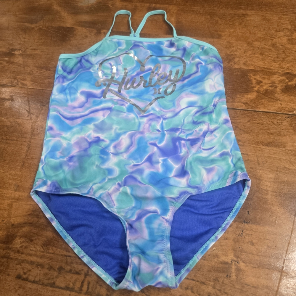 Kids Tie Dye Hurley One Piece Bathing Suit Size 10-12
